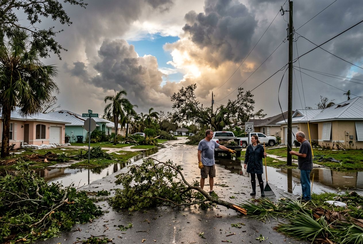 Public adjuster assessing storm damage to Florida home